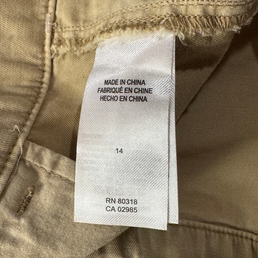 Lucky Brand SZ 14 Pleated Chino Shorts Hi-Rise Pockets Zip-Fly Tan Womens New - Picture 7 of 8